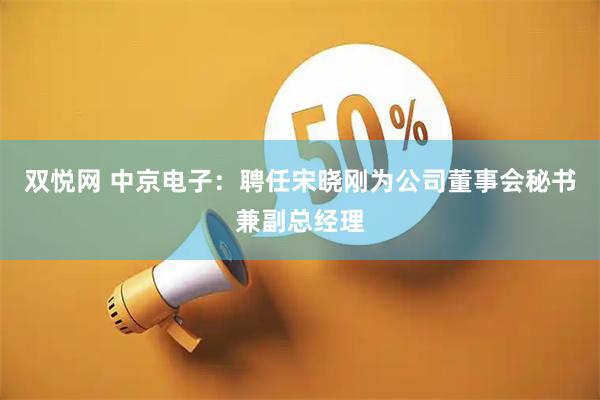 双悦网 中京电子：聘任宋晓刚为公司董事会秘书兼副总经理